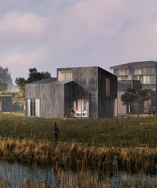 grimshaw's zero-carbon modular houses are designed to work as part of a community