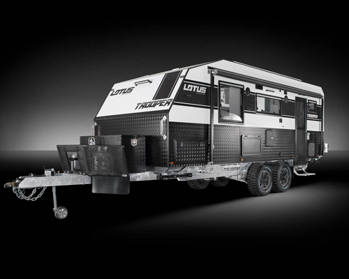 lotus' trooper caravan is a home on wheels made for off-the-grid escapes
