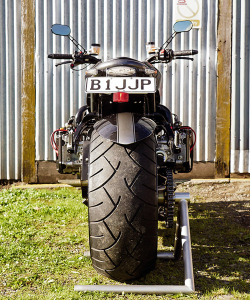the mad boxer is a subaru WRX powered custom motorcycle