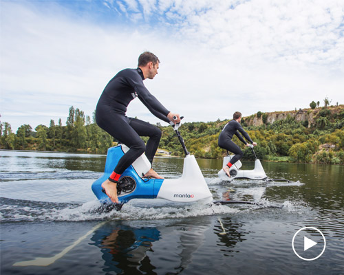 cycle on water with the pedal-electric manta5 hydrofoil bike