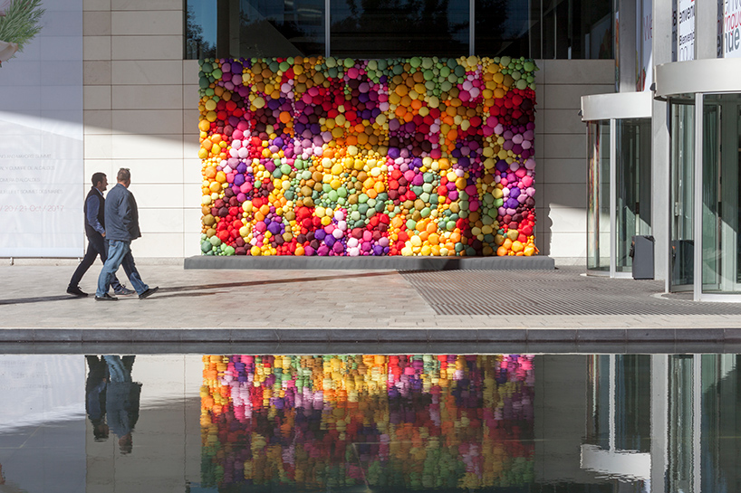 pink intruder creates vibrant mural celebrating the many colors of fruits and veggies