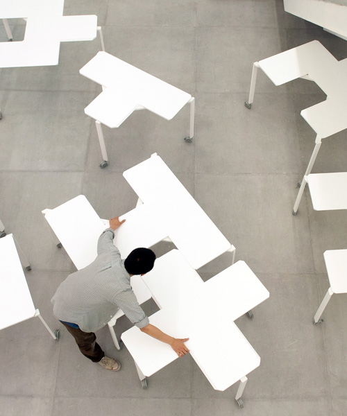 tetris table by people's industrial design office offers a variety of different configurations