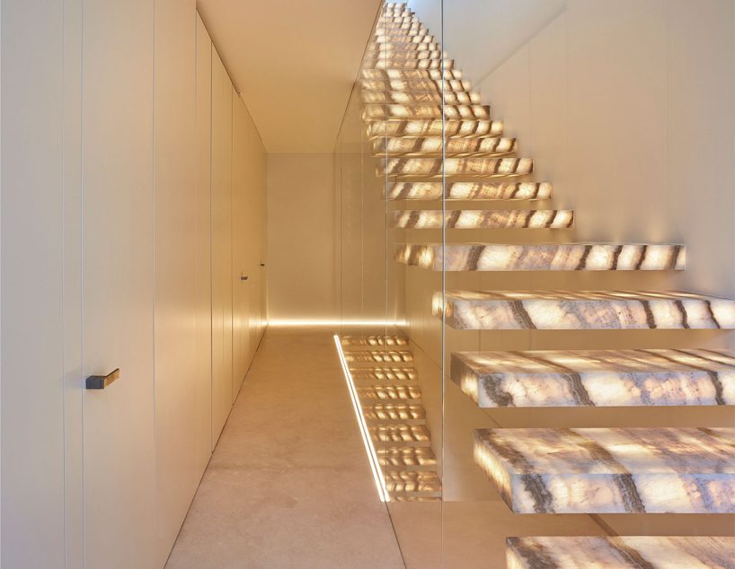 ramon esteve adorns valencian hillside house with yellow onyx stone slabs