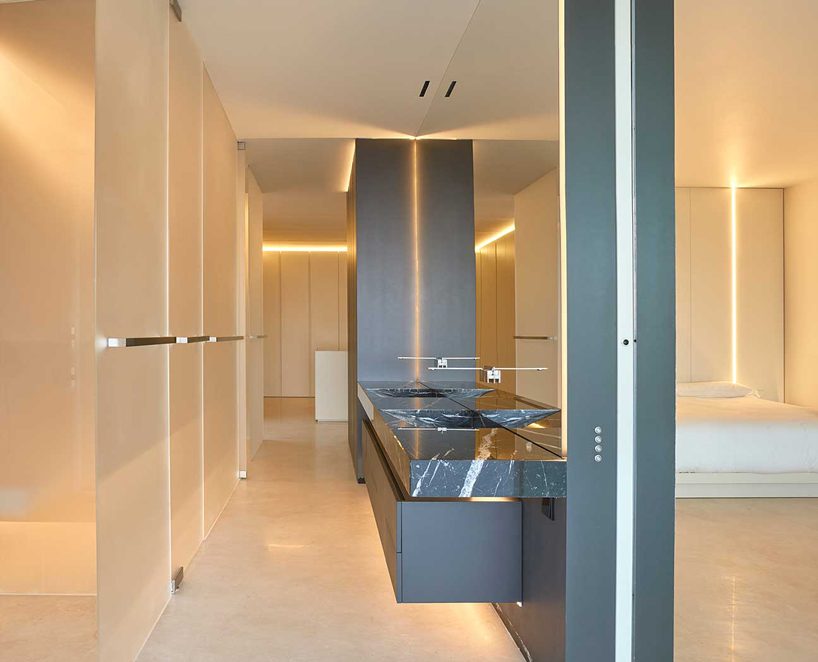 ramon esteve adorns valencian hillside house with yellow onyx stone slabs