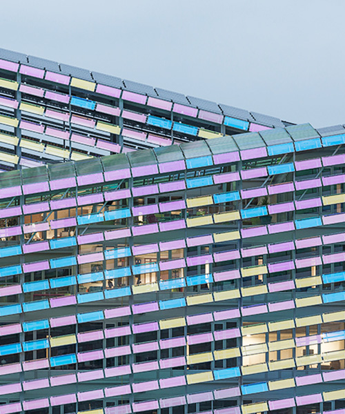jacques ferrier architecture wraps rouen métropole headquarters in iridescent glass scales