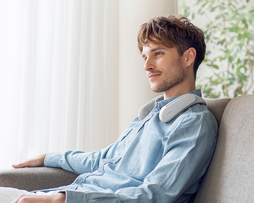 sony's wearable neck speaker SRS-WS1 promises to wrap users in an immersive sound experience