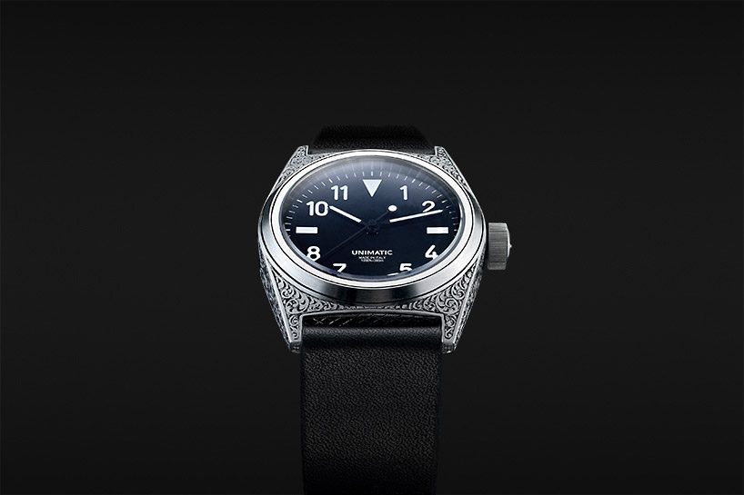 unimatic employs master decorator of guns to create unique timepieces