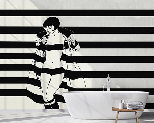 valentina by guido crepax transformed into life-size wallpaper by wallpepper