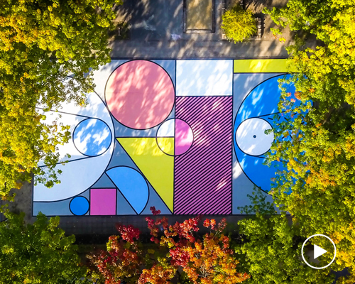 katrien vanderlinden transforms belgian basketball court into energetic street mural