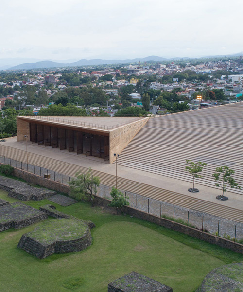 isaac broid + PRODUCTORA frame views of pyramid ruins at teopanzolco cultural center