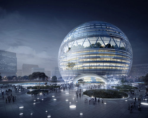 YEAH architects designs a sustainable super-building with a dome-shaped shopping mall