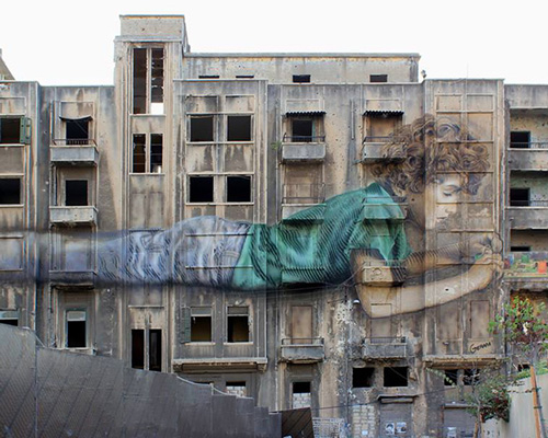 jorge rodriguez-gerada + BAD rejuvenate forgotten beirut district with large-scale mural