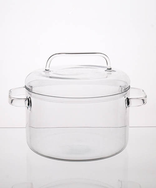 huy pham has created a set of transparent cooking pots made from technical glass