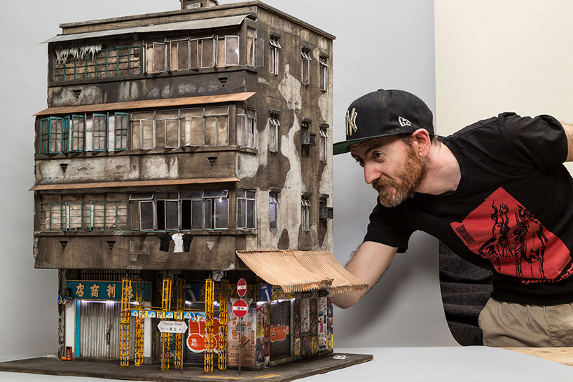 joshua smith miniaturizes hong kong urban life through tiny architectural settings