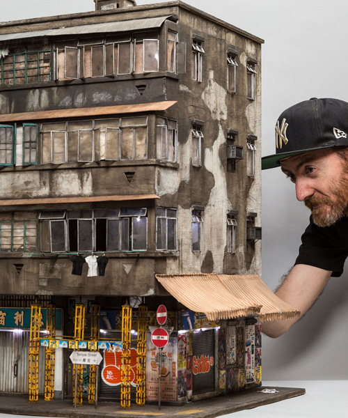 joshua smith miniaturizes hong kong urban life through tiny architectural settings