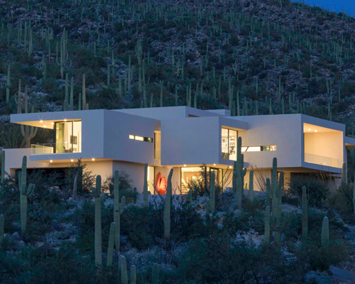 kevin B howard architects integrates art-filled home into desert at sabino springs