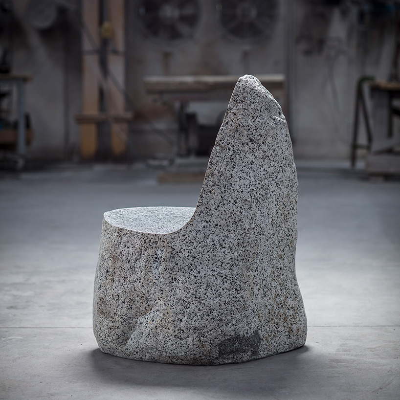 max lamb sculpts stone 'boulders' series for salon 94 design