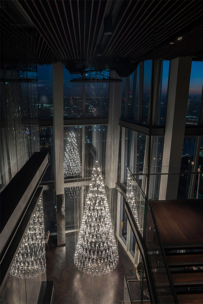 nude and lee broom configure cascading christmas tree made of glass