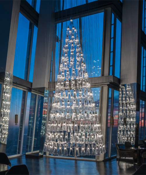 nude and lee broom configure cascading christmas tree made of glass