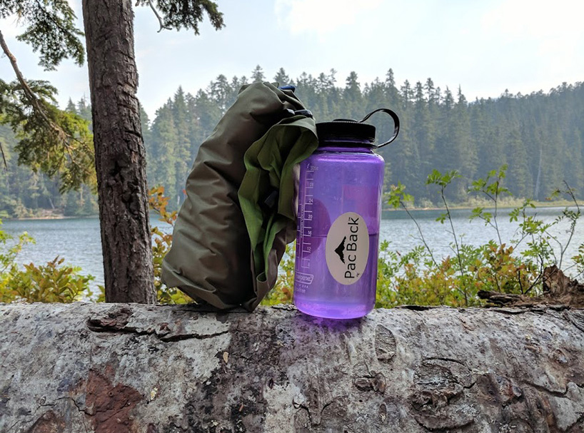 'pac back trio' combines a sleeping pad, pillow + chair for efficient campers