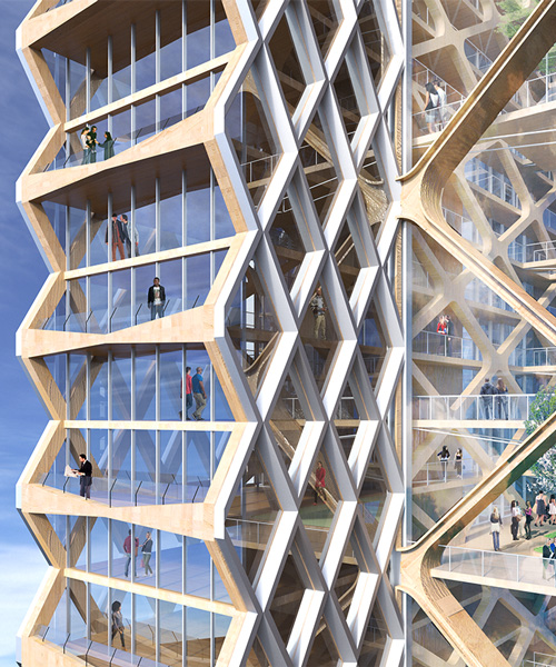 proposed wooden skyscraper by perkins + will explores the potential of tall timber buildings