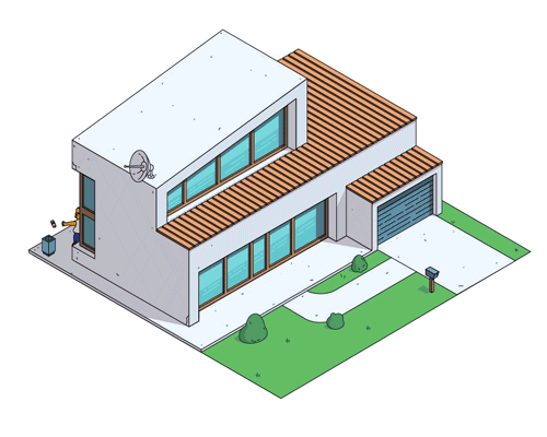 this is what the simpsons' home would look like in different architectural styles