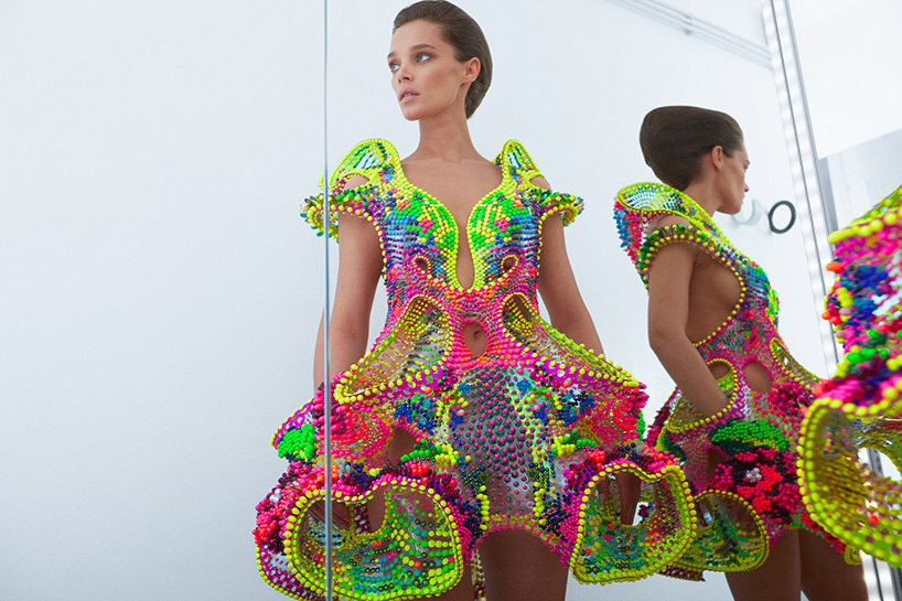 foræva + swarovski imagine couture of the space age with high-tech crystal  dress