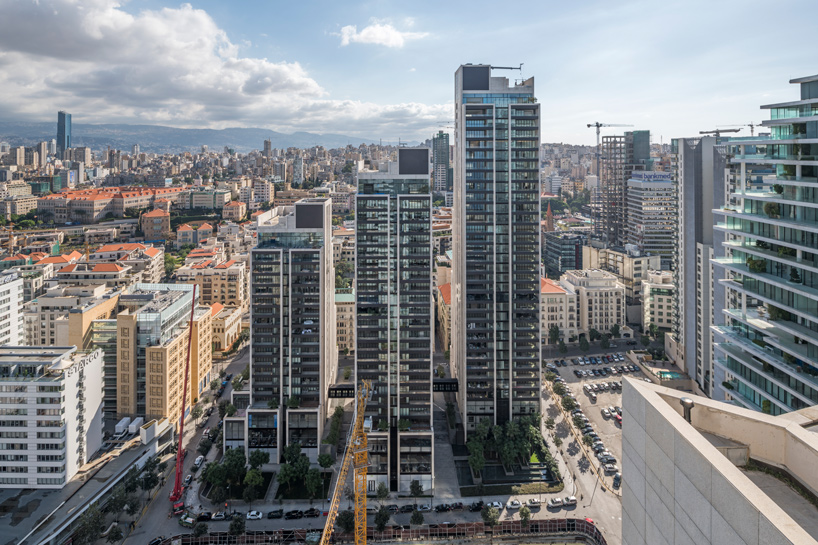 '3beirut' by foster + partners is a limestone-clad residential development in lebanon