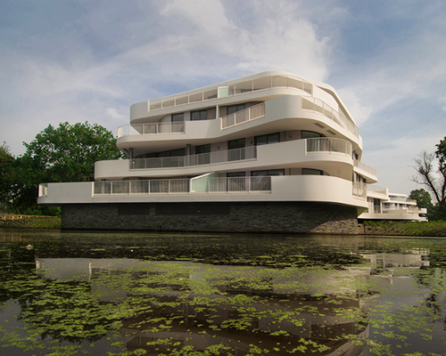 BREIN architects' organic-shaped villas are set in a park-like site in the netherlands