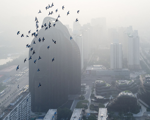 iwan baan photographs the fluid forms of MAD architects' chaoyang park plaza in beijing
