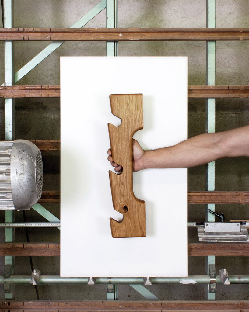 work out in style with atelier oraviva's solid oak wall bar