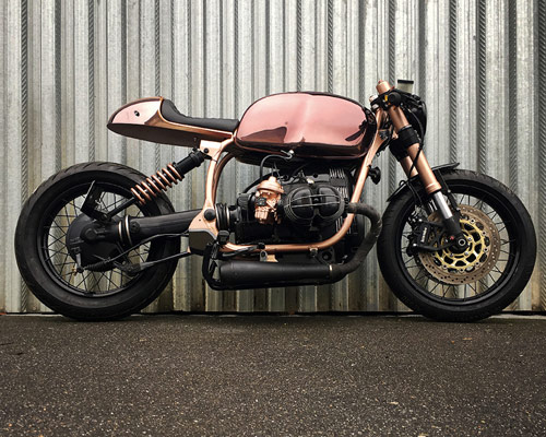 BMW R100 R mystic is a shiny copper clad café racer