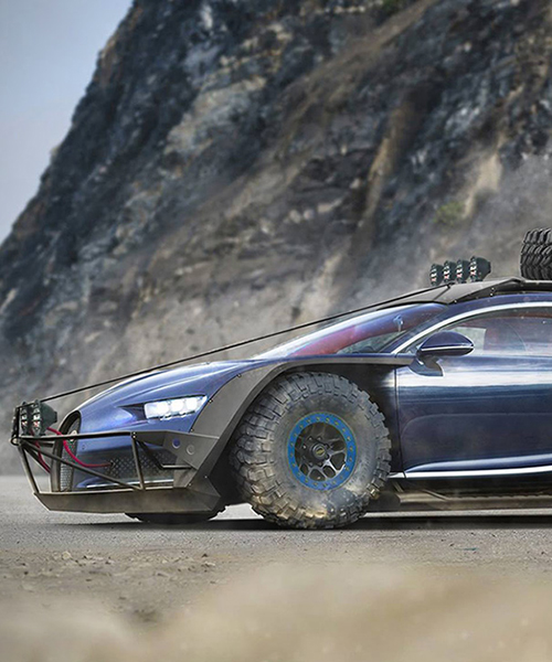 venezuelan designer reimagines the bugatti chiron as an otherworldly baja racer