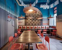 formafatal designs 'burrito loco' restaurant as a modern take on the mexican fiesta