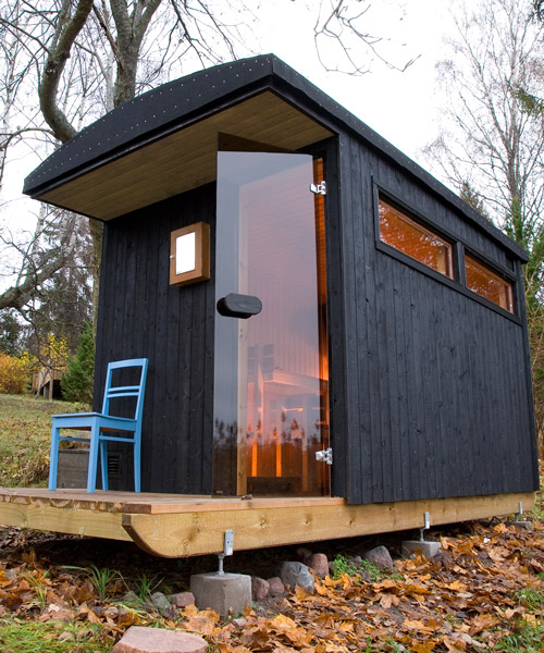 denizen works’ tiny mobile sauna tows onto the frozen scandinavian shores