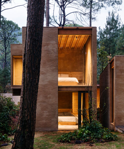 taller hector barroso layers vacation estate with pine trees in valle de bravo, mexico