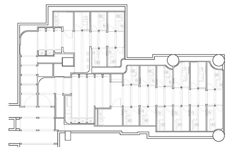 Ida&Billy's arched washroom experience reminiscent of european elegance