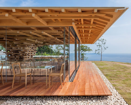 kengo kuma stacks cedar boards to form tree-inspired 'coeda' house in japan