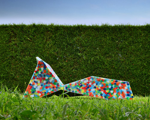 alessandro mendini and ecopixel transform plastic recycling into a work of pointillism
