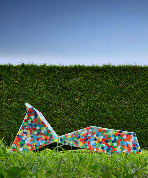 alessandro mendini and ecopixel transform plastic recycling into a work of pointillism