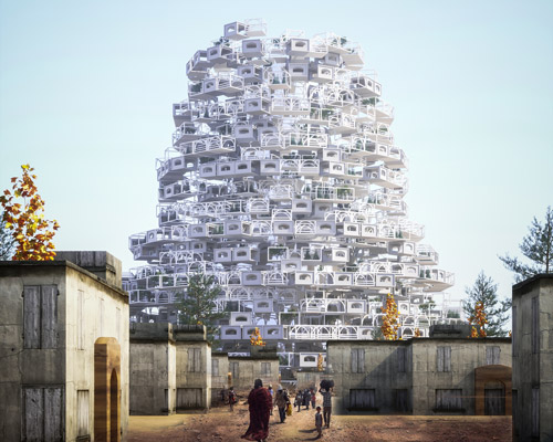 turkish students' new babel tower for the mosul postwar camp competition