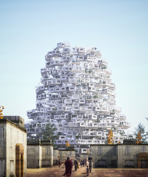 turkish students' new babel tower for the mosul postwar camp competition
