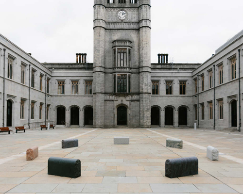 nick ross installs exotic granite benches in front of aberdeen's second largest granite building