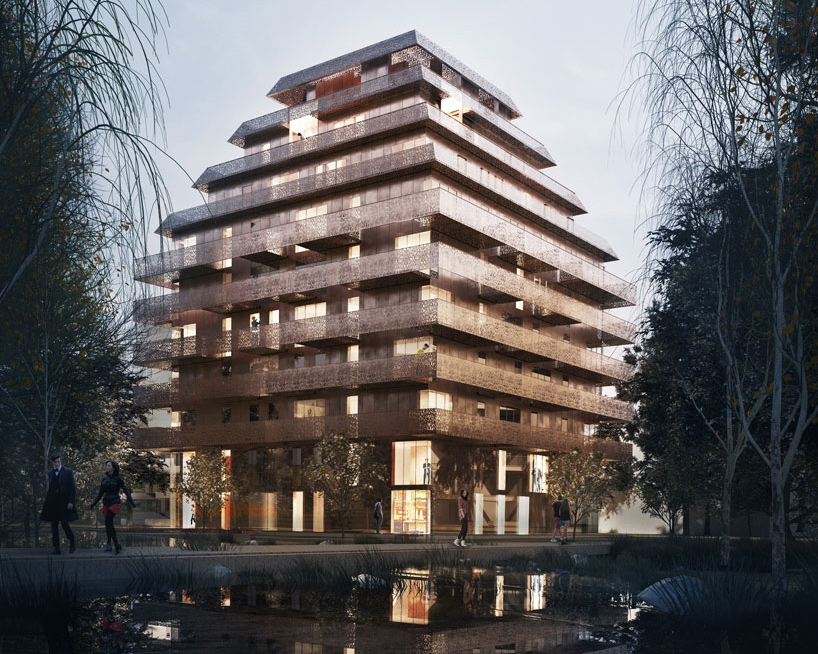 reiulf ramstad arkitekter designs a copper tower in norway