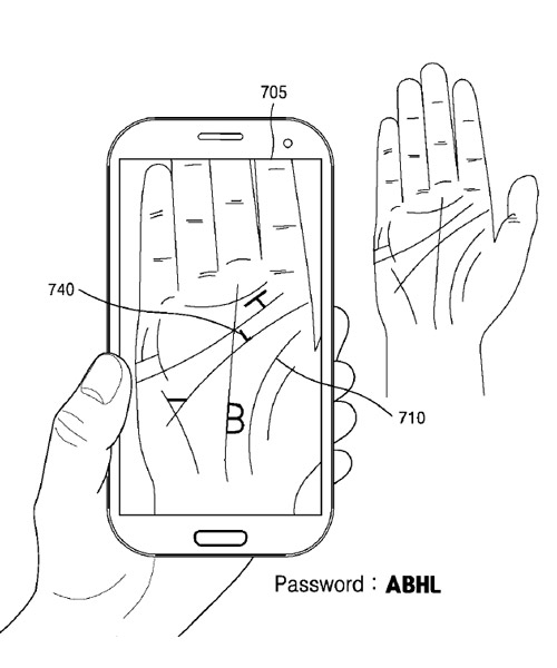 samsung patent reveals palm recognition for password hints