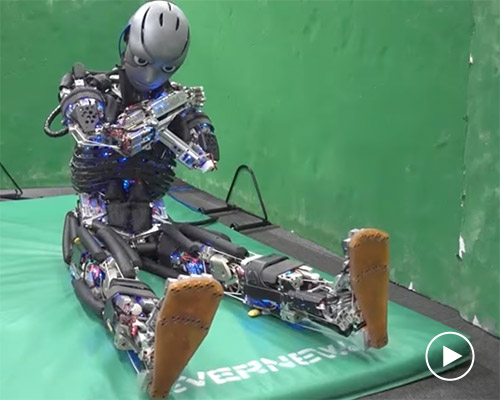 this sweating robot literally perspires as it inspires you to shift those festive pounds