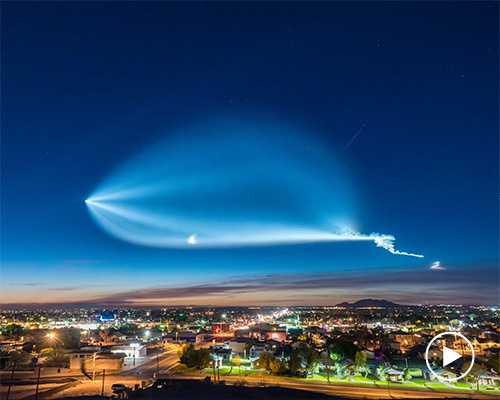 spectacular time-lapse of the UFO-like spacex rocket spectacle