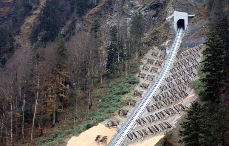 Worlds Steepest Funicular Railway Opens In Stoos Switzerland