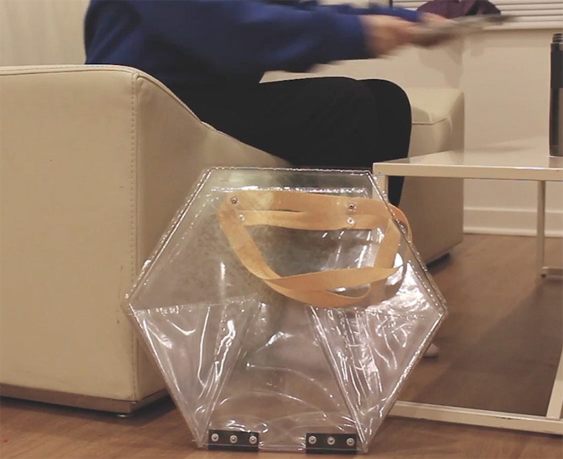 studio steady's duel-purpose shield satchel can be used for self-defence