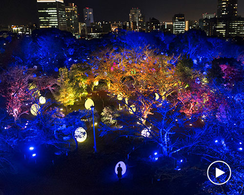 teamlab transforms the fukuoka castle ruins into an immersive light festival